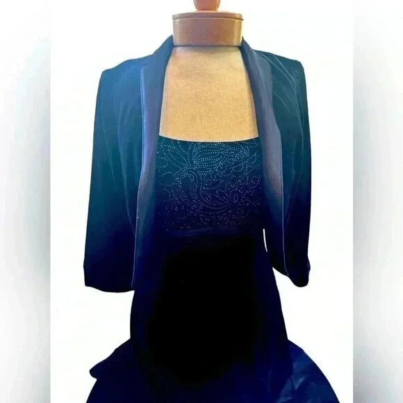 R&K formal velvet dress with matching bolero jacket. Sparkles at the bust. - Picture 1 of 11